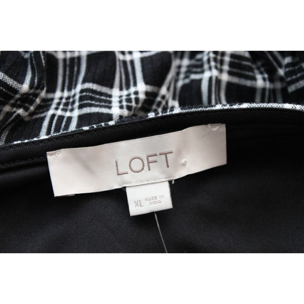 NWT LOFT Dress Size XL Gingham Puff Sleeve Faux Wrap Style Preppy Plaid Classic - Picture 11 of 13